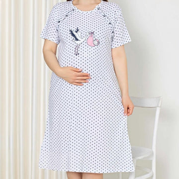 Camasa de noapte cu maneca scurta  – 100% bumbac, moale și respirabila, cod: 0019-PM