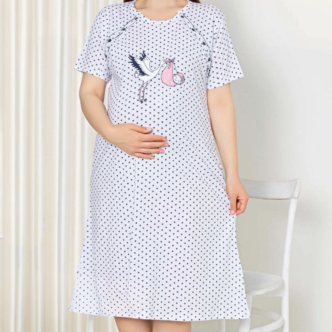 Camasa de noapte cu maneca scurta  – 100% bumbac, moale și respirabila, cod: 0021-PM