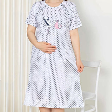 Camasa de noapte cu maneca scurta  – 100% bumbac, moale și respirabila, cod: 0021-PM