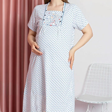 Camasa de noapte gravide cu maneca scurta – Confort si lejeritate pentru sarcina si alaptare | 0030-PM