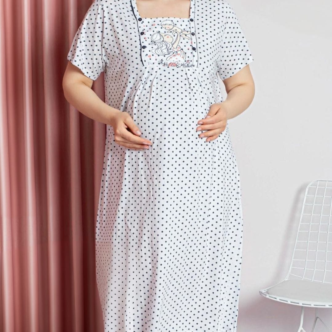 Camasa de noapte gravide cu maneca scurta – Confort si lejeritate pentru sarcina si alaptare | 0034-PM