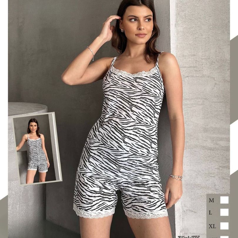 Pijamale Dama cu Pantaloni Scurti si Maiou – Stil si Confort pentru Vara | COD 7047-PJ