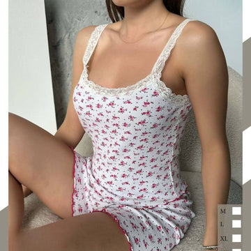 Pijamale Dama cu Pantaloni Scurti si Maiou – Stil si Confort pentru Vara | COD 7067-PJ
