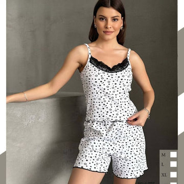 Pijamale Dama cu Pantaloni Scurti si Maiou – Stil si Confort pentru Vara | COD 7052-PJ