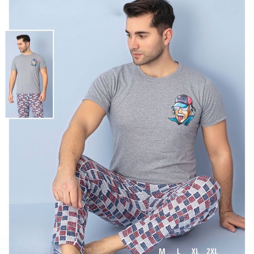 Pijama Barbati – Set Pantaloni Lungi si Tricou | Confort si Stil Pentru Noptile Racoroase | COD 7081-PJ