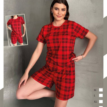 Pijama Dama – Set Pantaloni Scurti si Tricou | Confort si Stil pentru Vara | COD 7077-PJ
