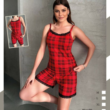 Pijamale Dama cu Pantaloni Scurti si Maiou – Stil si Confort pentru Vara | COD 7050-PJ