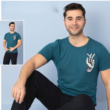 Pijama Barbati – Set 2 Piese: Pantaloni Lungi si Tricou
