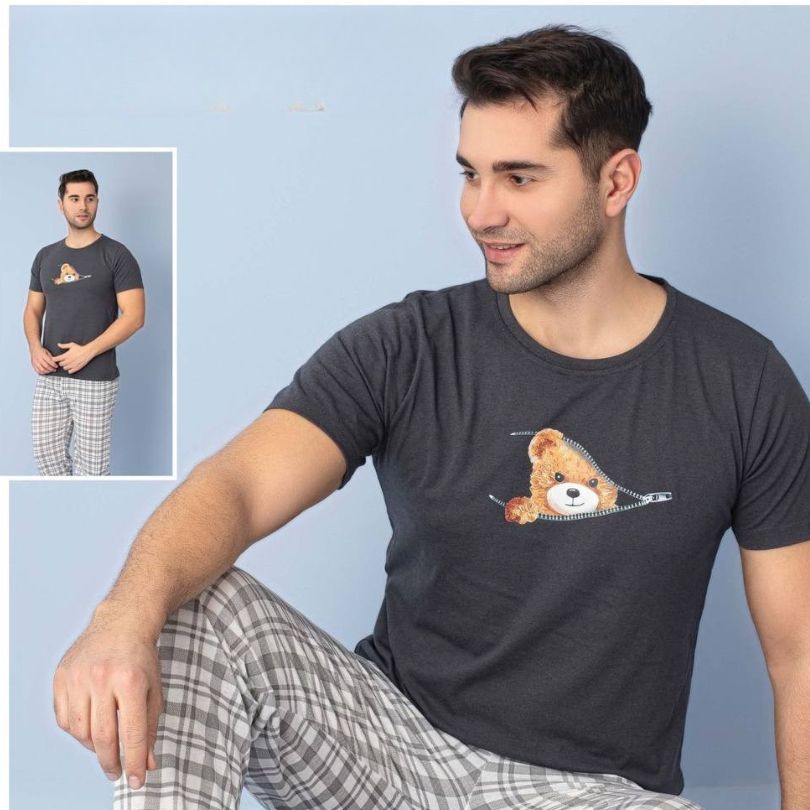 Pijama Barbati – Set 2 Piese: Pantaloni Lungi si Tricou