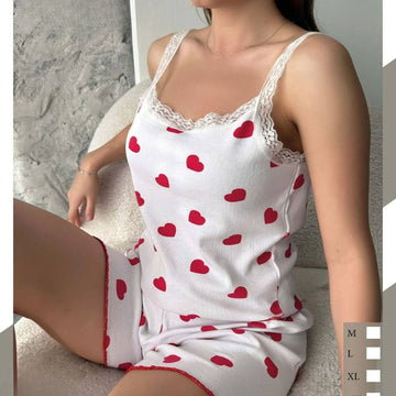 Pijamale Dama cu Pantaloni Scurti si Maiou – Stil si Confort pentru Vara | COD 7058-PJ