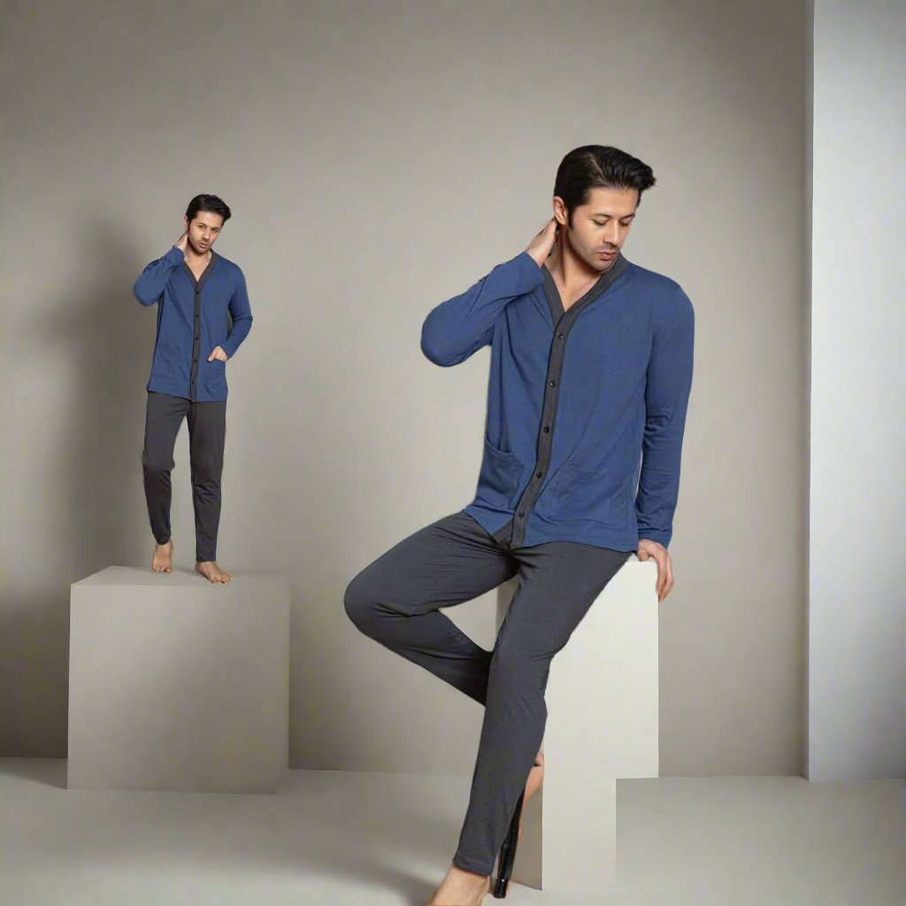 Pijama barbati – Model batal cu 5 nasturi, confort si stil | COD 8553-PJ