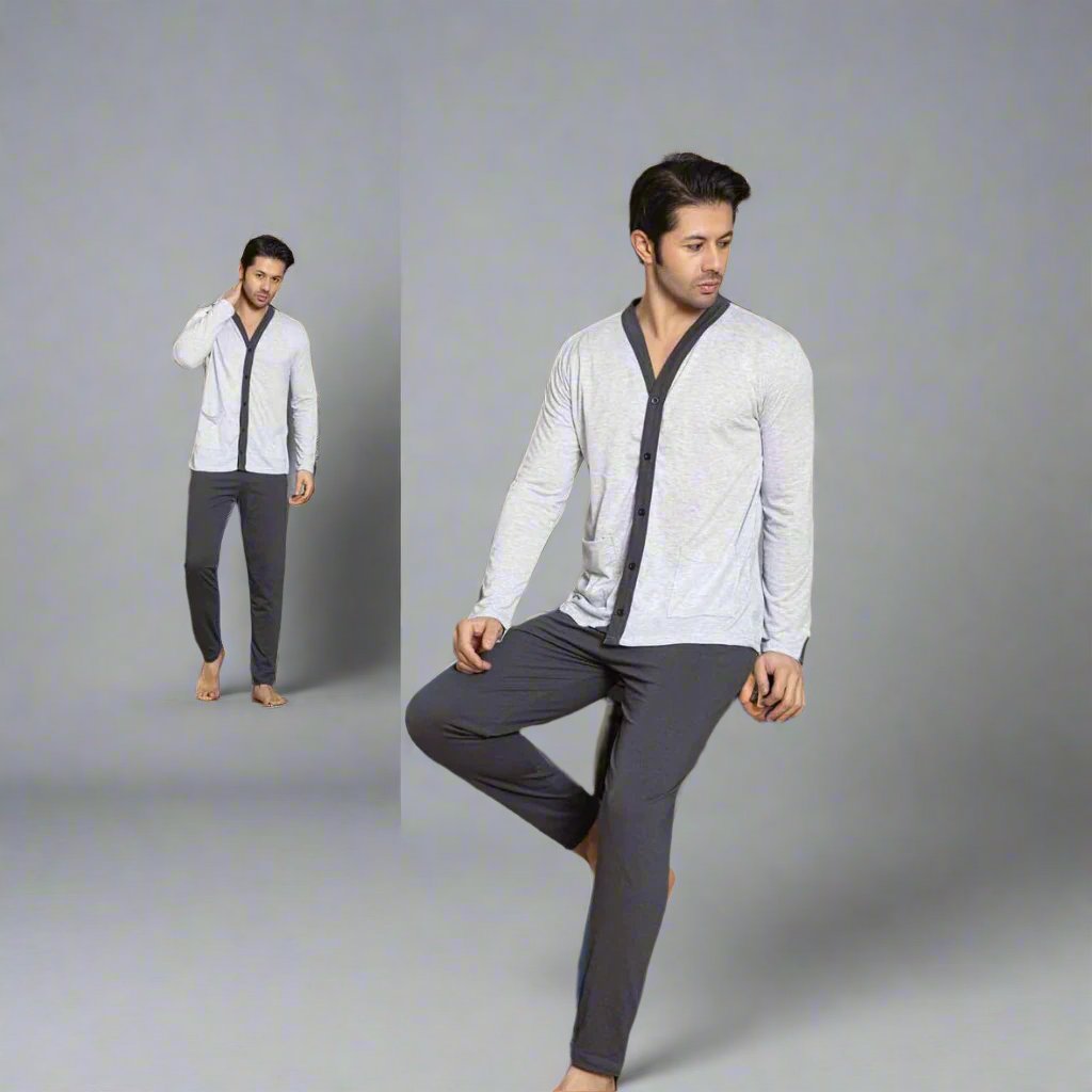 Pijama barbati – Model batal cu 5 nasturi, confort si stil | COD 8554-PJ