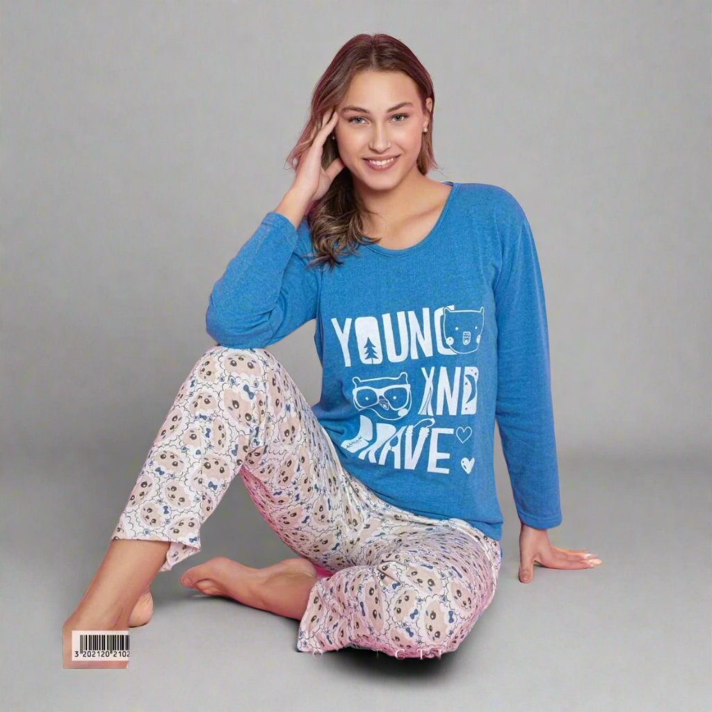 Pijama de dama din bumbac 100% – Confort si stil pentru nopti linistite | COD 8575-PJ