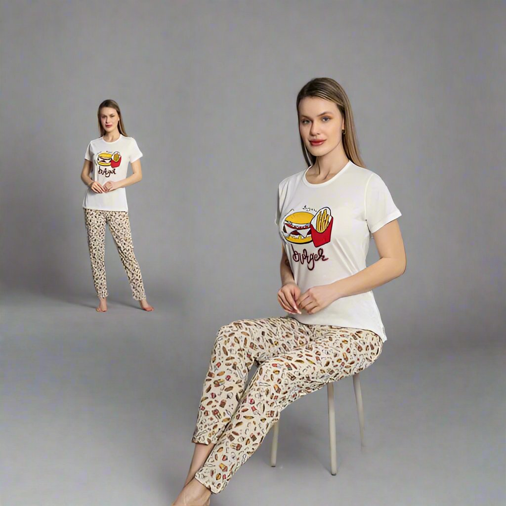 Pijama de Dama cu Tricou si Pantaloni Lung | 0009 - PJ