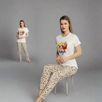 Pijama de Dama cu Tricou si Pantaloni Lung | 0009 - PJ