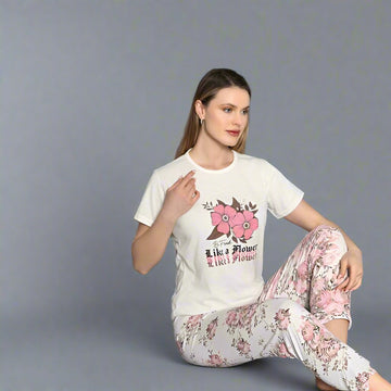 Pijama de Dama cu Tricou si Pantaloni Lung | 0011 - PJ