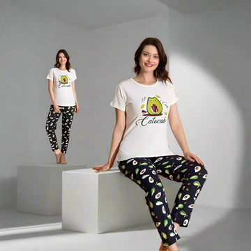 Pijama de Dama cu Tricou si Pantaloni Lung | 0013 - PJ