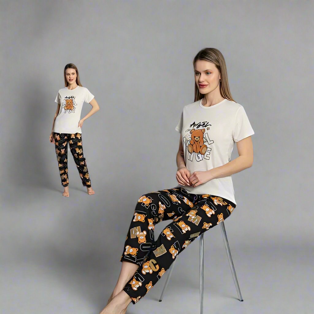 Pijama de Dama cu Tricou si Pantaloni Lung | 0016 - PJ