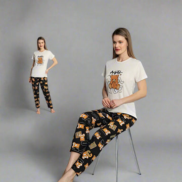 Pijama de Dama cu Tricou si Pantaloni Lung | 0016 - PJ