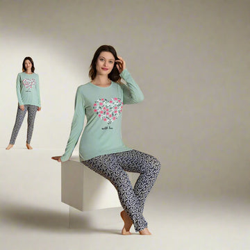 Pijama de Dama cu Bluza si Pantaloni Lungi | 0002 - PJ