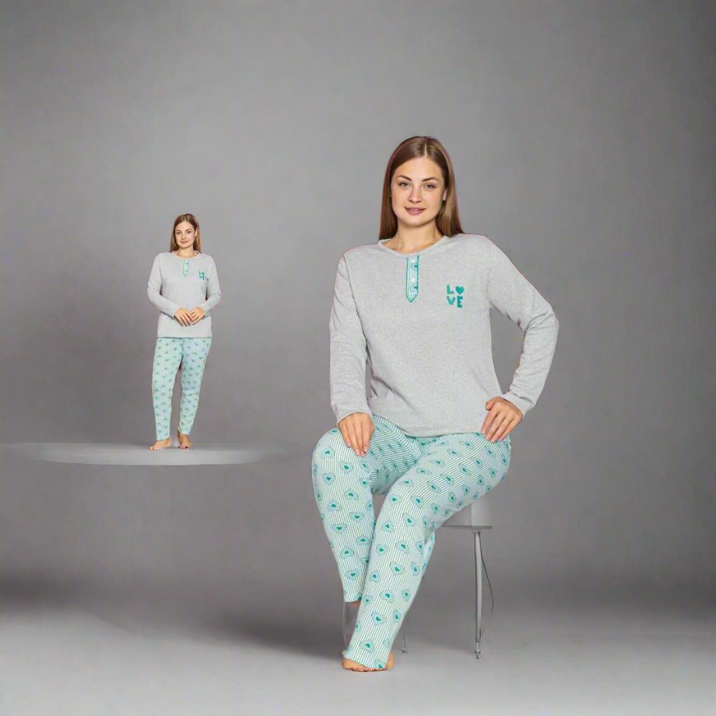 Pijama de dama batal din bumbac 100% – Confort si stil pentru nopti linistite | COD 8562-PJ