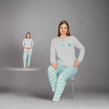 Pijama de dama batal din bumbac 100% – Confort si stil pentru nopti linistite | COD 8562-PJ