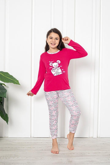 Pijama copii fete bumbac | 7030-PM