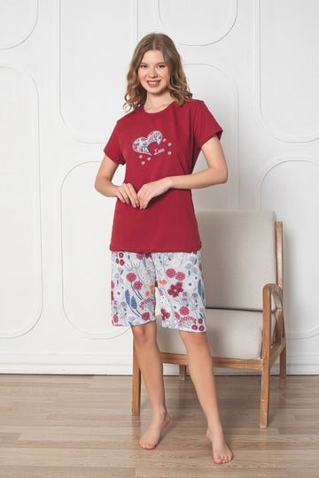 Pijama dama capri din bumbac – confort si stil în fiecare noapte
