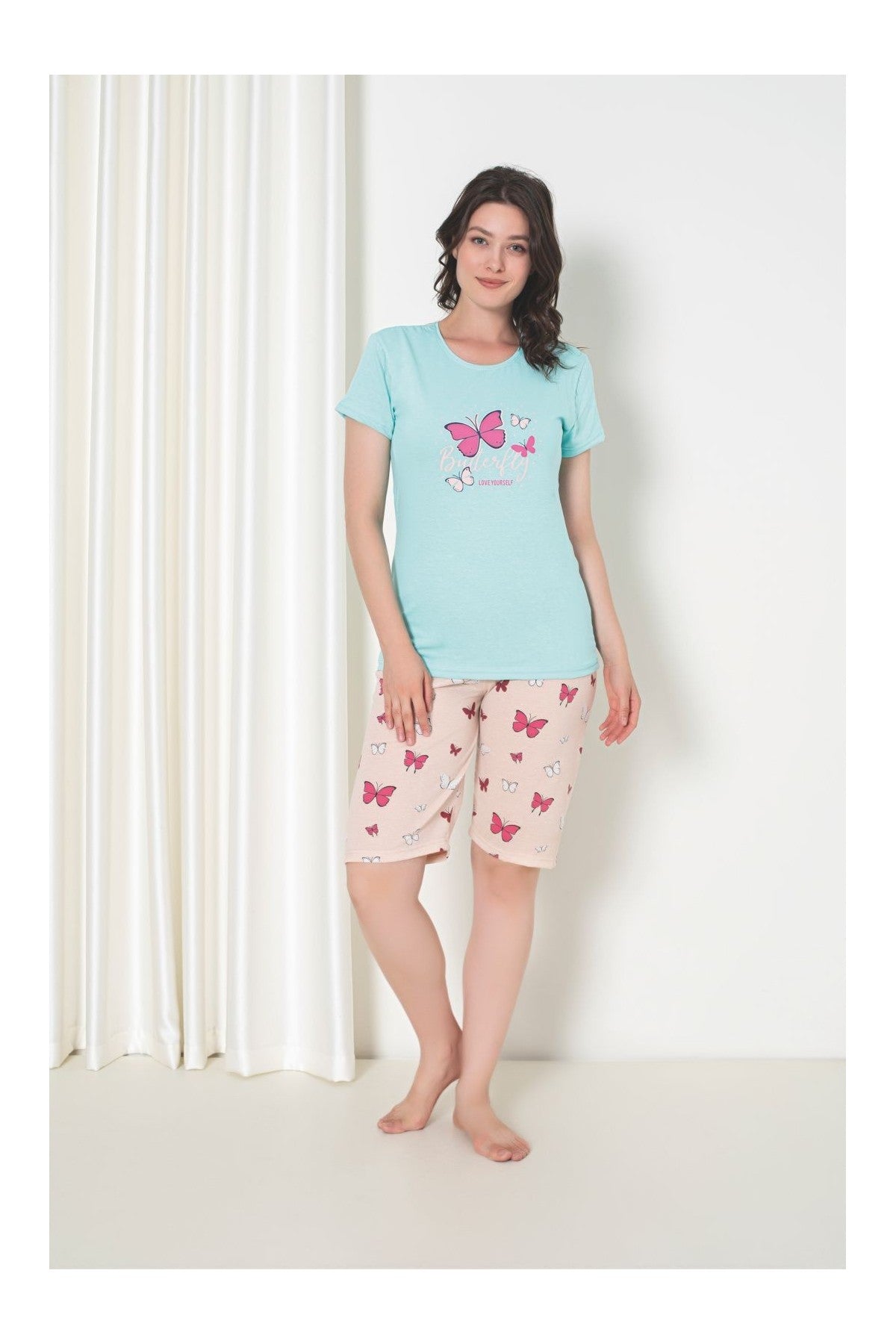 Pijama Dama Baki Pantaloni 3/4 0007-PK