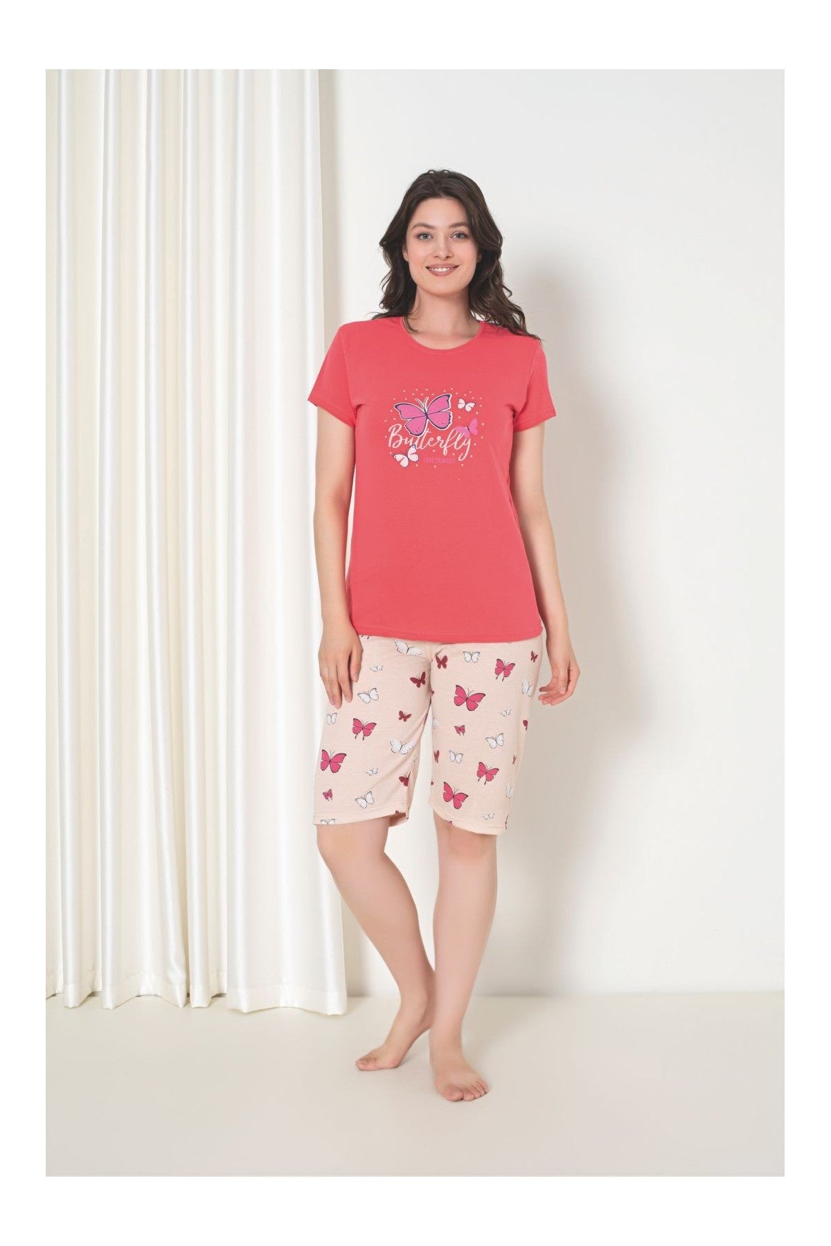 Pijama Dama Baki Pantaloni 3/4 0008-PK