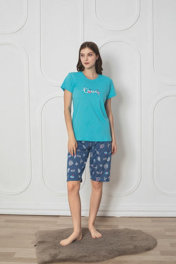 Pijama dama capri din bumbac – confort si stil în fiecare noapte