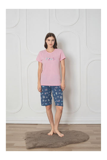 Pijama Dama Baki Pantaloni 3/4 0009-PK