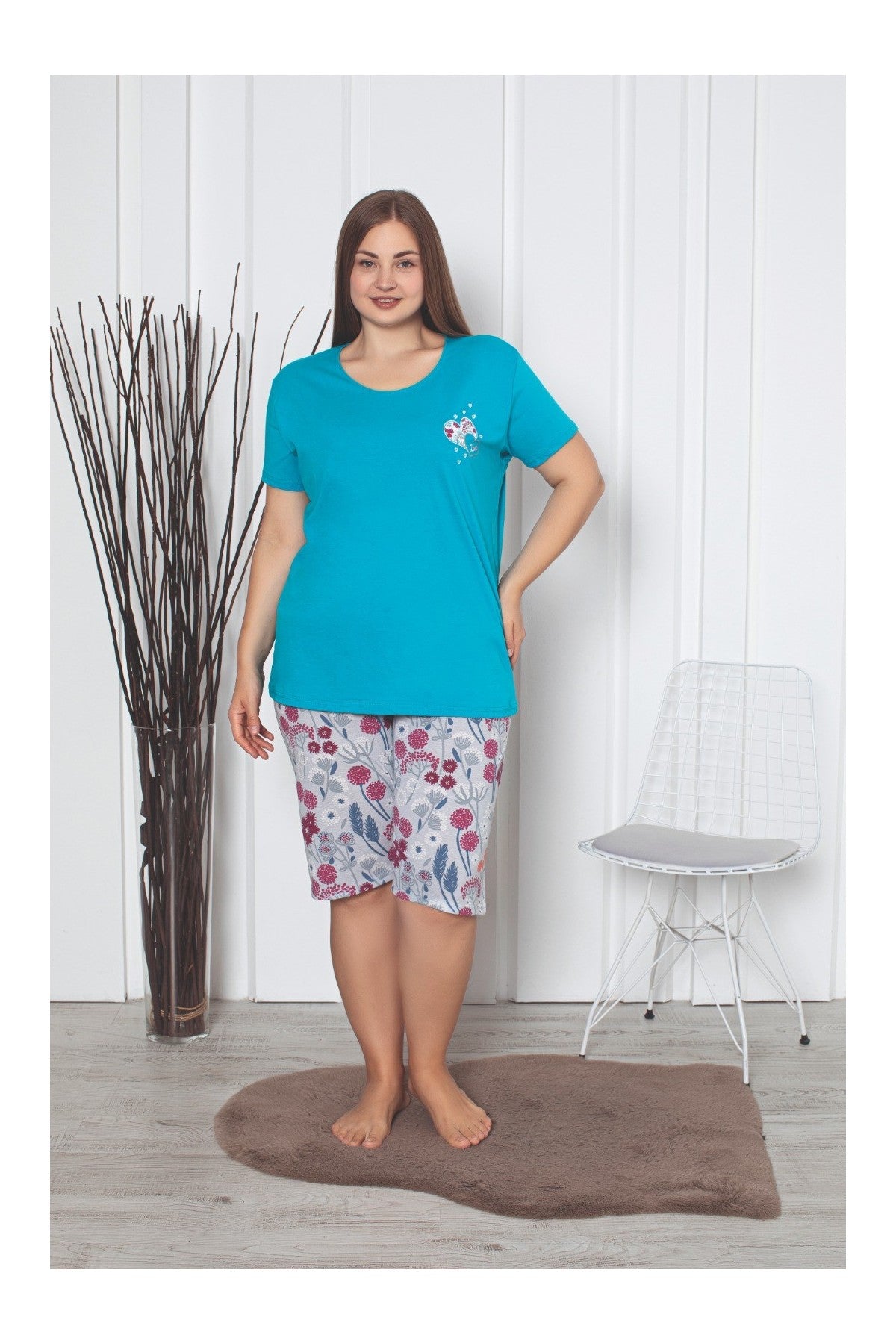 Pijama Dama Baki Pantaloni 3/4 0029-PK