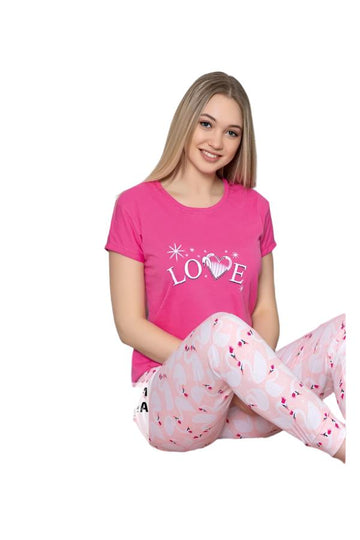 Pijama de Dama bumbac cu tricou | 0020 - PM