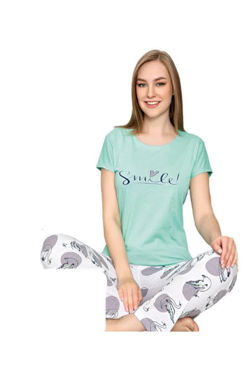 Pijama de Dama bumbac cu tricou | 0021 - PM