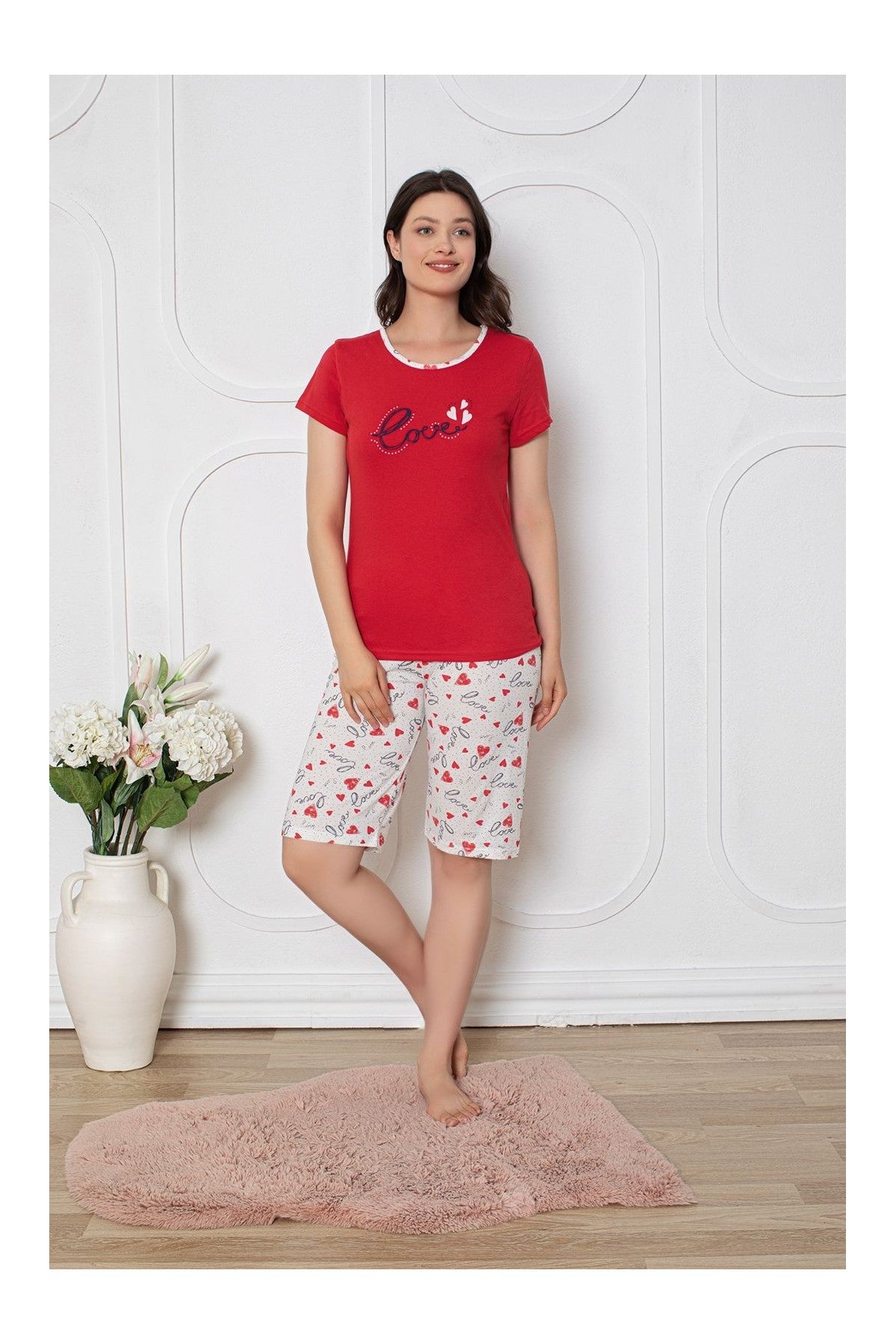 Pijama Dama Baki Pantaloni 3/4 0023-PK