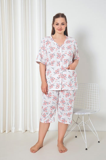 Pijama de Dama bumbac cu tricou batal | 0022 - PM